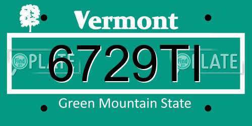 6729TI Vermont License Plate