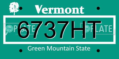 6737HT Vermont License Plate