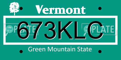 673KLC Vermont License Plate
