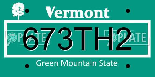 673TH2 Vermont License Plate