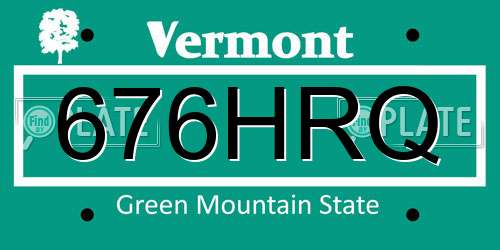 676HRQ Vermont License Plate