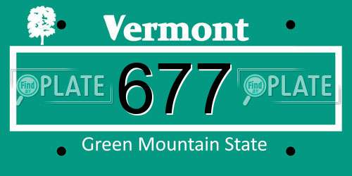 677 Vermont License Plate