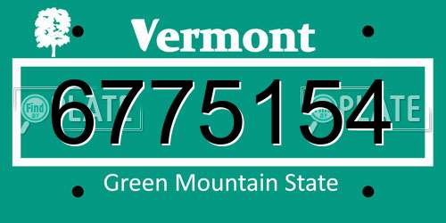 6775154 Vermont License Plate