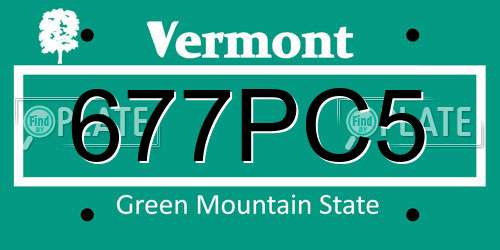 677PC5 Vermont License Plate