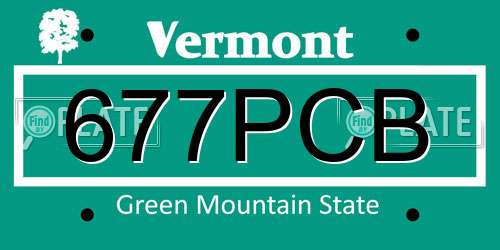 677PCB Vermont License Plate