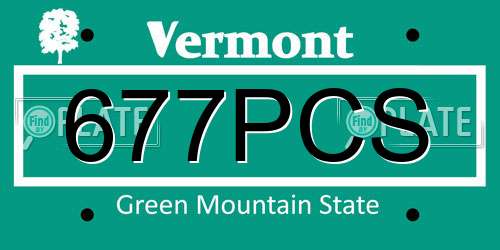 677PCS Vermont License Plate
