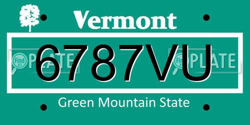 6787VU Vermont License Plate