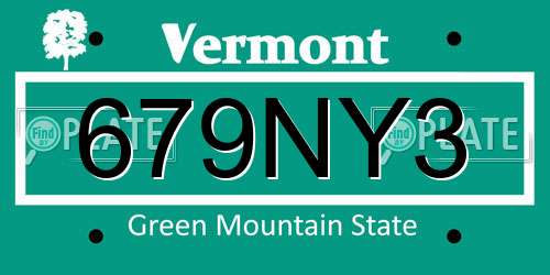 679NY3 Vermont License Plate
