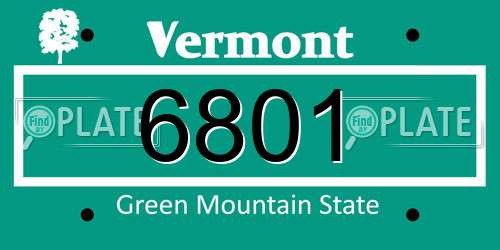 6801 Vermont License Plate
