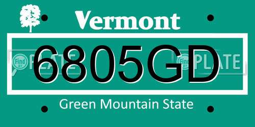 6805GD Vermont License Plate