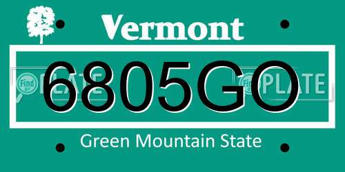 6805GO Vermont License Plate