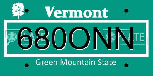 680ONN Vermont License Plate