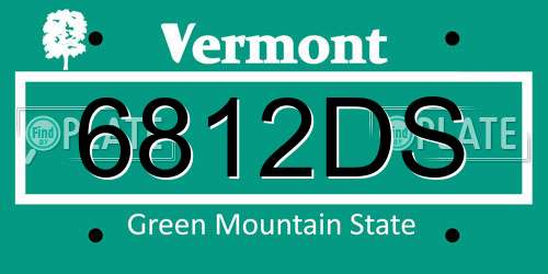 6812DS Vermont License Plate