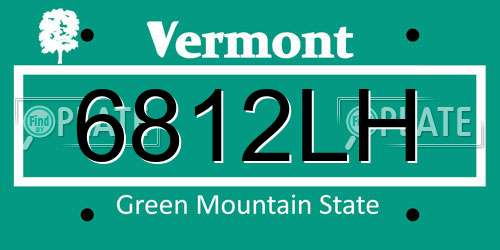 6812LH Vermont License Plate