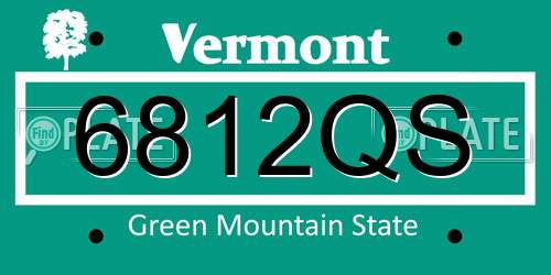 6812QS Vermont License Plate