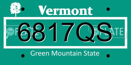 6817QS Vermont License Plate
