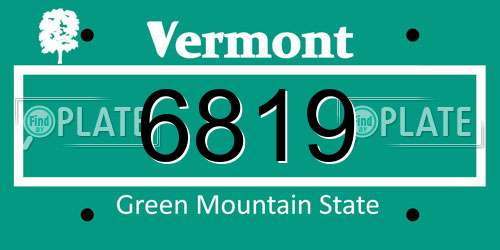 6819 Vermont License Plate