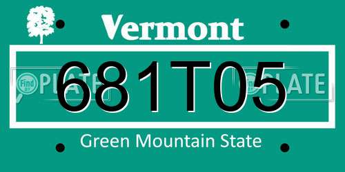681T05 Vermont License Plate