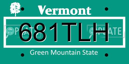 681TLH Vermont License Plate