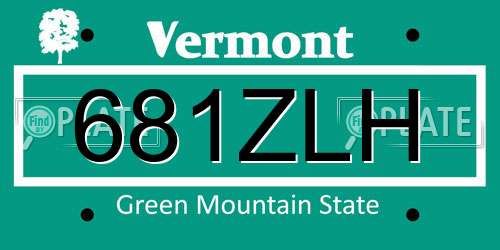 681ZLH Vermont License Plate