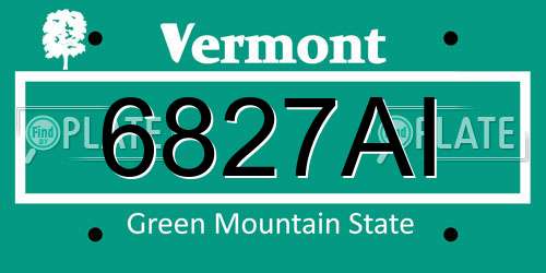 6827AI Vermont License Plate