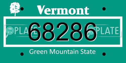 68286 Vermont License Plate