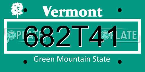 682T41 Vermont License Plate