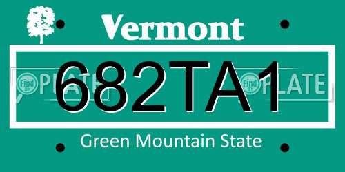 682TA1 Vermont License Plate