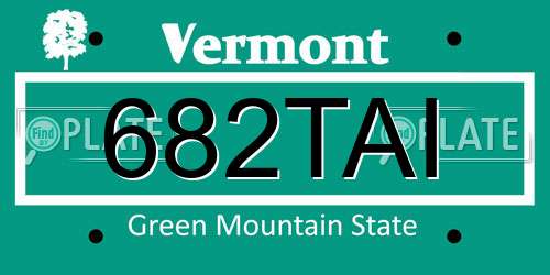 682TAI Vermont License Plate