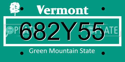682Y55 Vermont License Plate