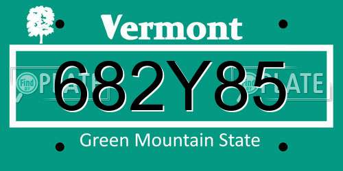682Y85 Vermont License Plate