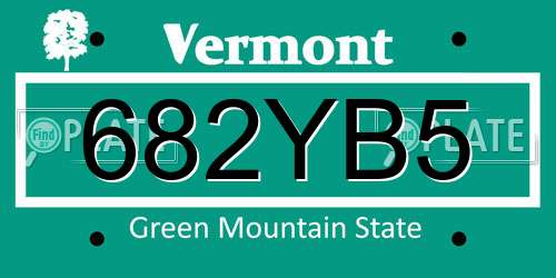 682YB5 Vermont License Plate