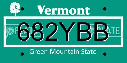 682YBB Vermont License Plate