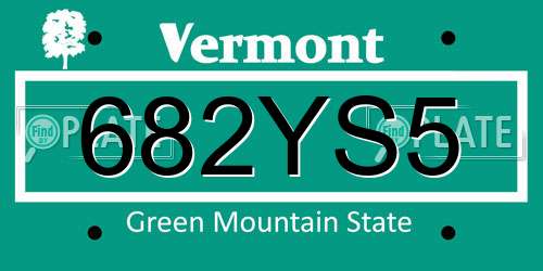 682YS5 Vermont License Plate