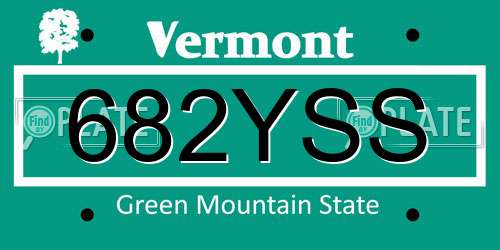 682YSS Vermont License Plate