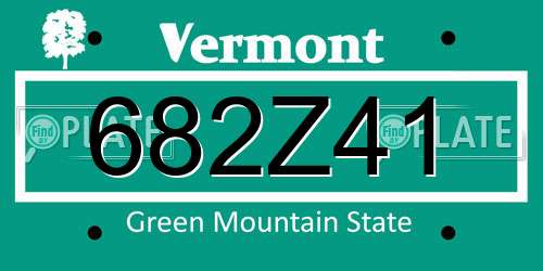 682Z41 Vermont License Plate