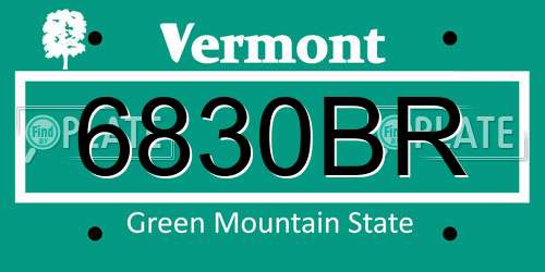 6830BR Vermont License Plate