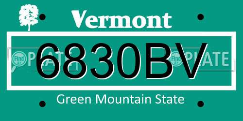 6830BV Vermont License Plate