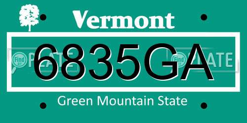 6835GA Vermont License Plate
