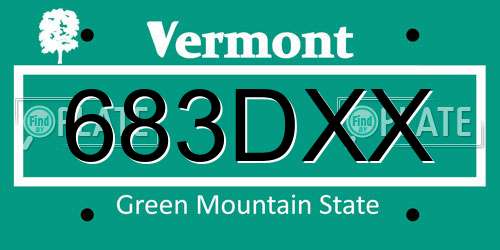 683DXX Vermont License Plate