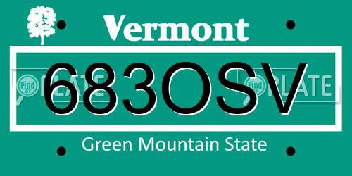 683OSV Vermont License Plate