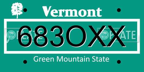 683OXX Vermont License Plate
