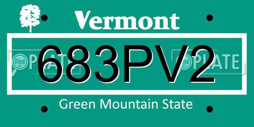 683PV2 Vermont License Plate