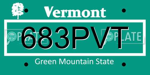 683PVT Vermont License Plate