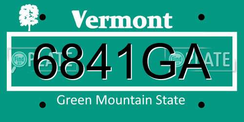 6841GA Vermont License Plate