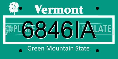 6846IA Vermont License Plate