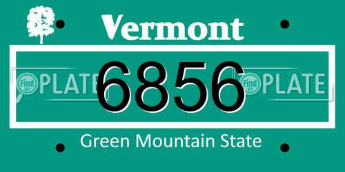 6856 Vermont License Plate