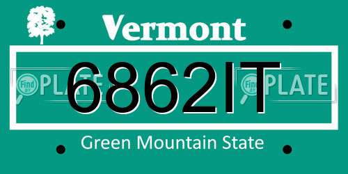 6862IT Vermont License Plate