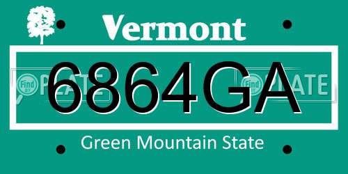 6864GA Vermont License Plate