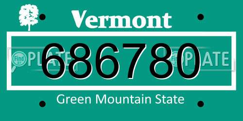 686780 Vermont License Plate